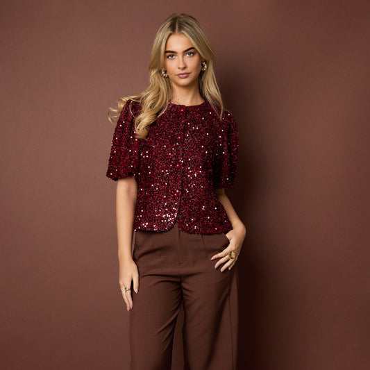 Lola Top | Karmozijnrood