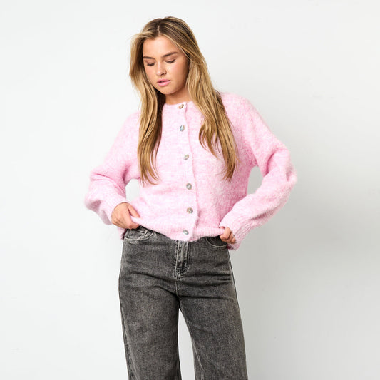 Gebreid vest | Licht Roze