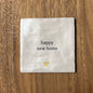 Tegeltje Happy new home | Beige parelmoer