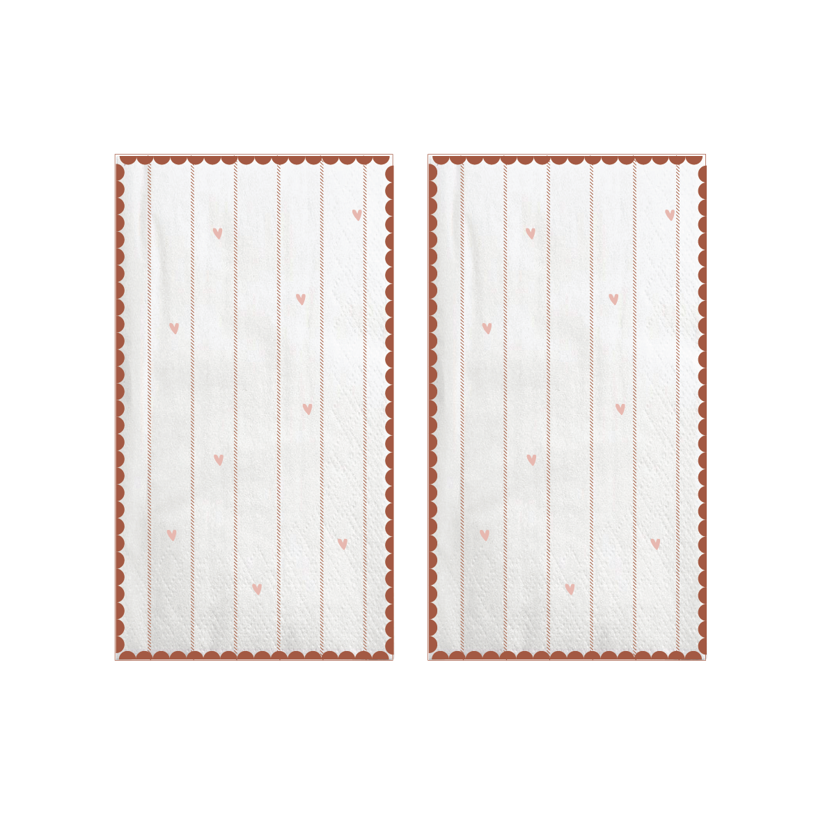 servetten rechthoek hartjes