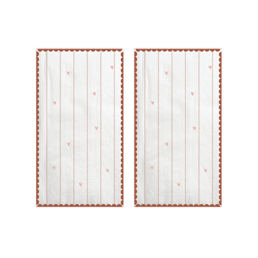 servetten rechthoek hartjes